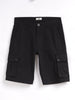 Solid Black Cargo Shorts