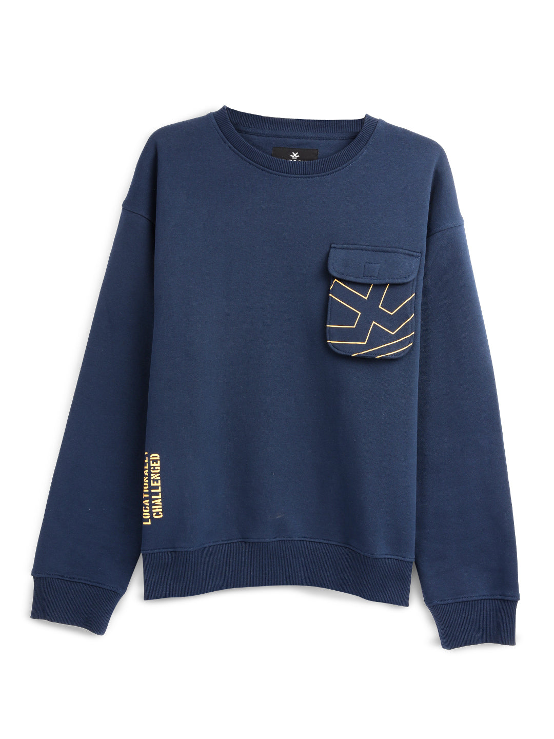 Elite Navy Round Neck Oversized Sweatshirt