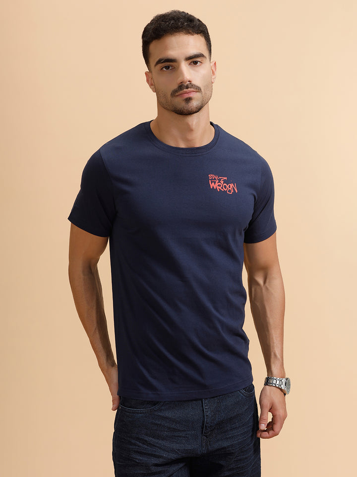Solid Slim Fit T-Shirt  | Navy Blue