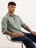 Solid Regular Fit Full Sleeve Shirt | Light Green