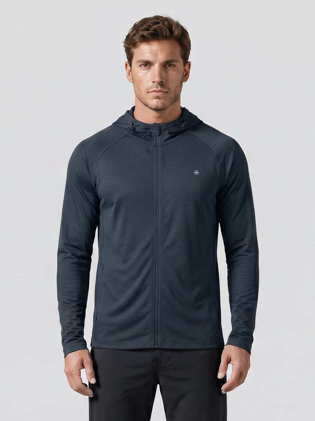 Hooded Zipper Sweatshirt | Active | Blue