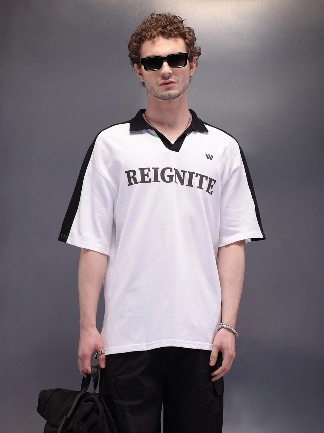 Cut & Sue Oversized Polo T-Shirt | White