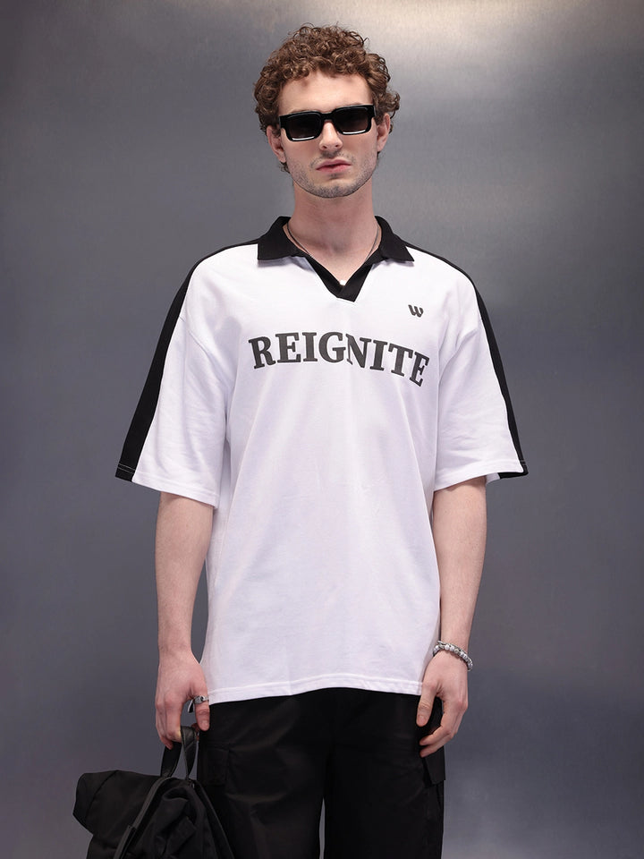 Cut & Sue Oversized Polo T-Shirt | White