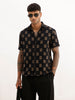 Classic Comfort Fit Jacquard Shirt | Black