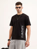 Comfort Fit Placement Printed T-Shirt | Black