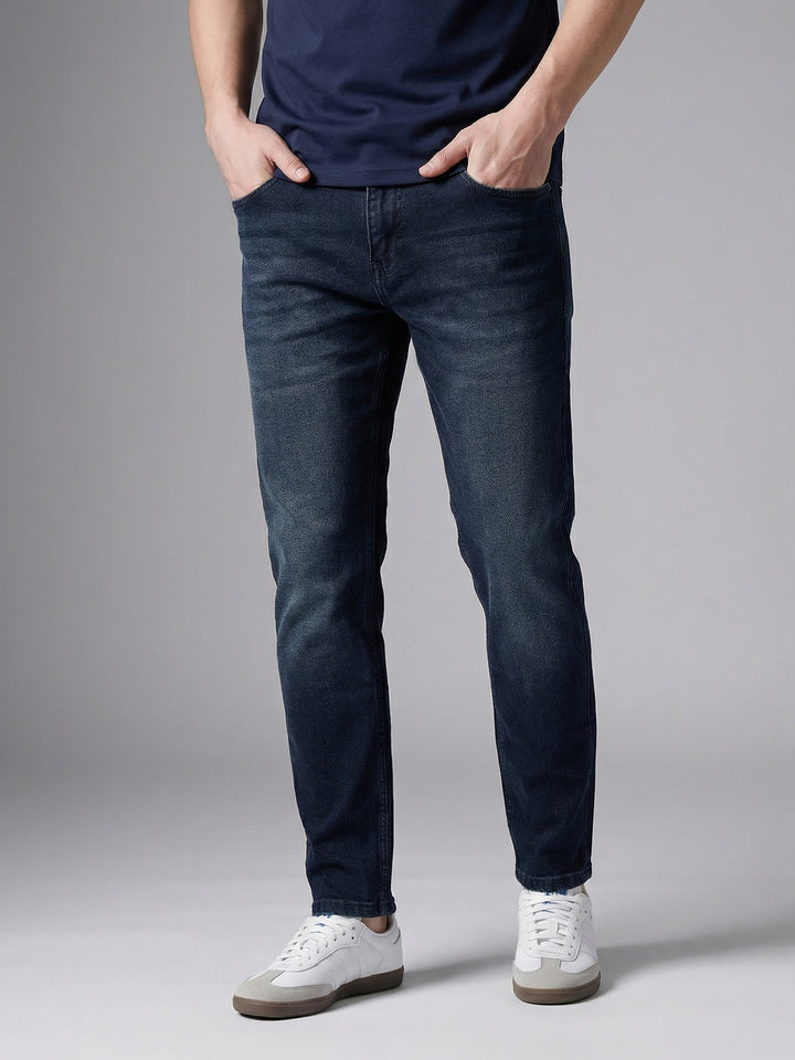 Skinny Crop Faded Denim Jeans | Blue