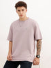 Oversized Fit Placement Printed T-Shirt | Pink | WTS02HSOS1056S
