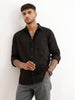 Solid Slim Fit Full Sleeve Shirt | Black