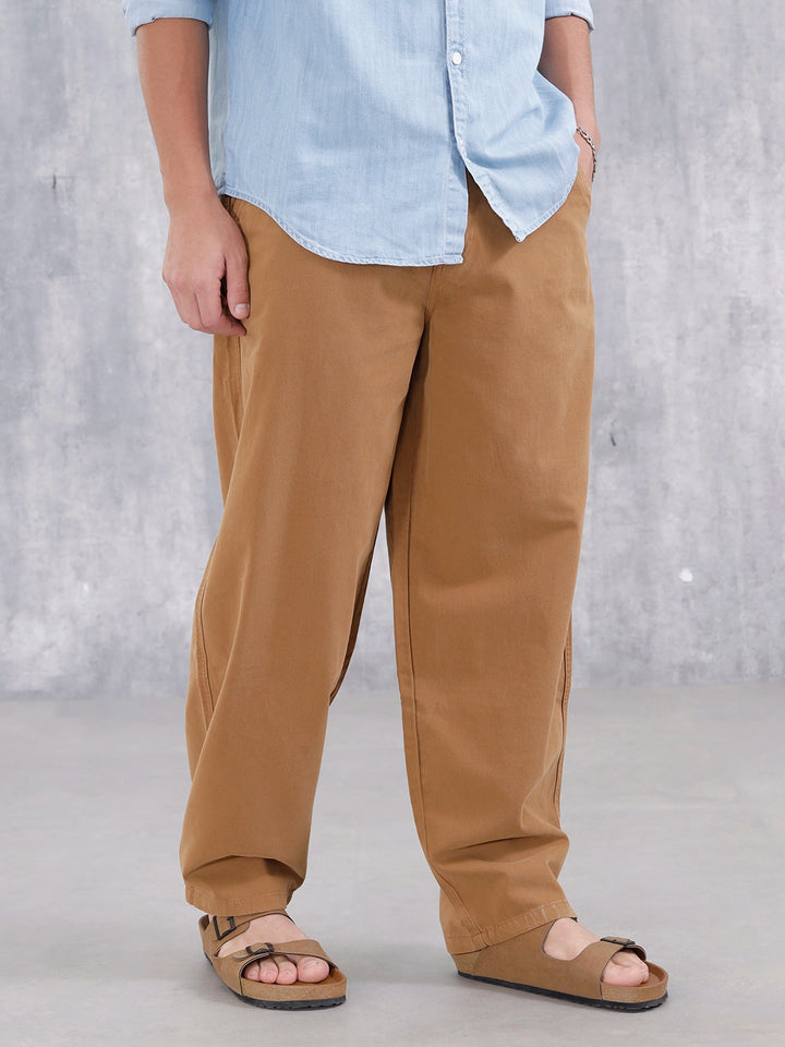 Men's Casual Loose Fit Trouser | Brown
