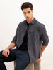 Regular Fit Full Sleeve Striped Shirt | Navy Blue