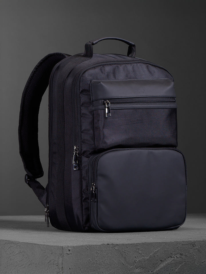 Textured Panel Backpack | Black (30L)