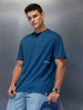 Men's minimal printed oversized t-shirt | Teal