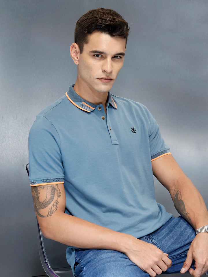 Men's Casual Slim Fit Polo T-Shirt | Blue