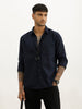 Solid Slim Fit Full Sleeve Shirt | Navy Blue