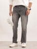 Washed Straight Fit Denim Jeans | Light Grey
