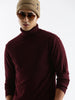 Deep Maroon Turtleneck Sweater