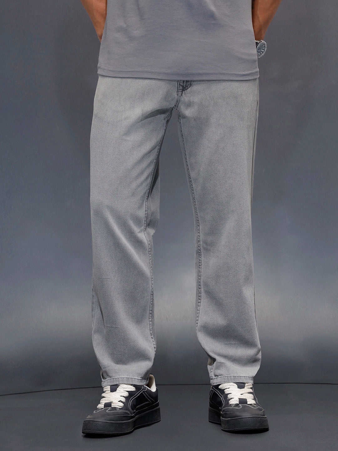 Men's casual anti fit jeans  | Grey