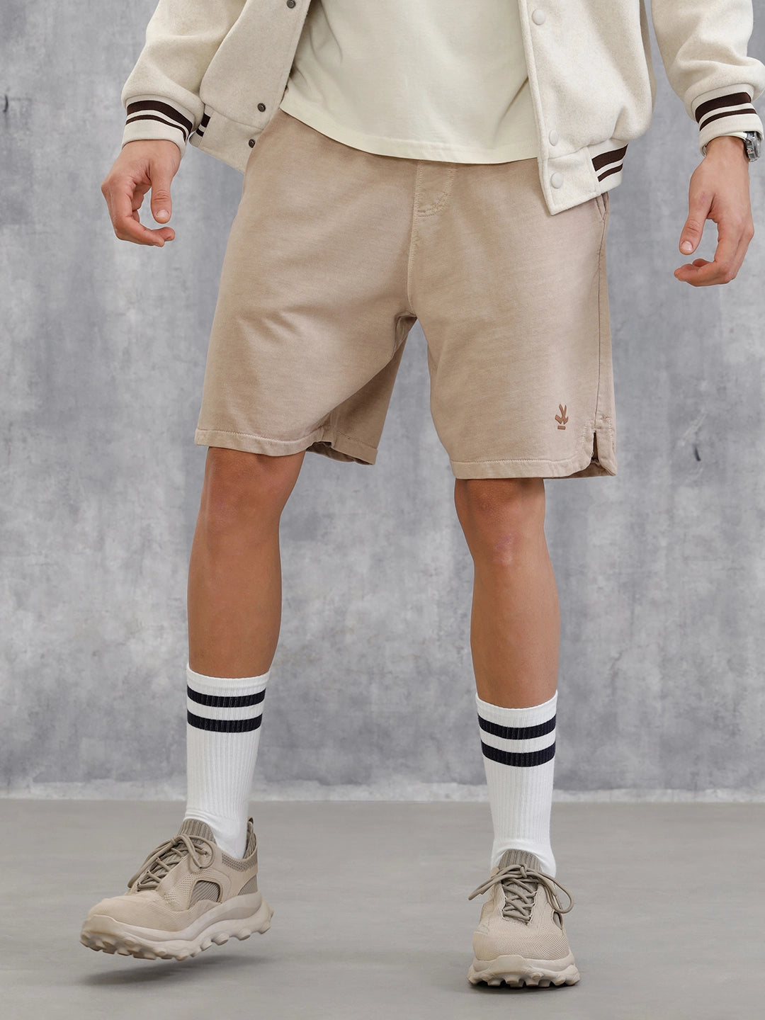 Solid Loose Fit Shorts | Brown