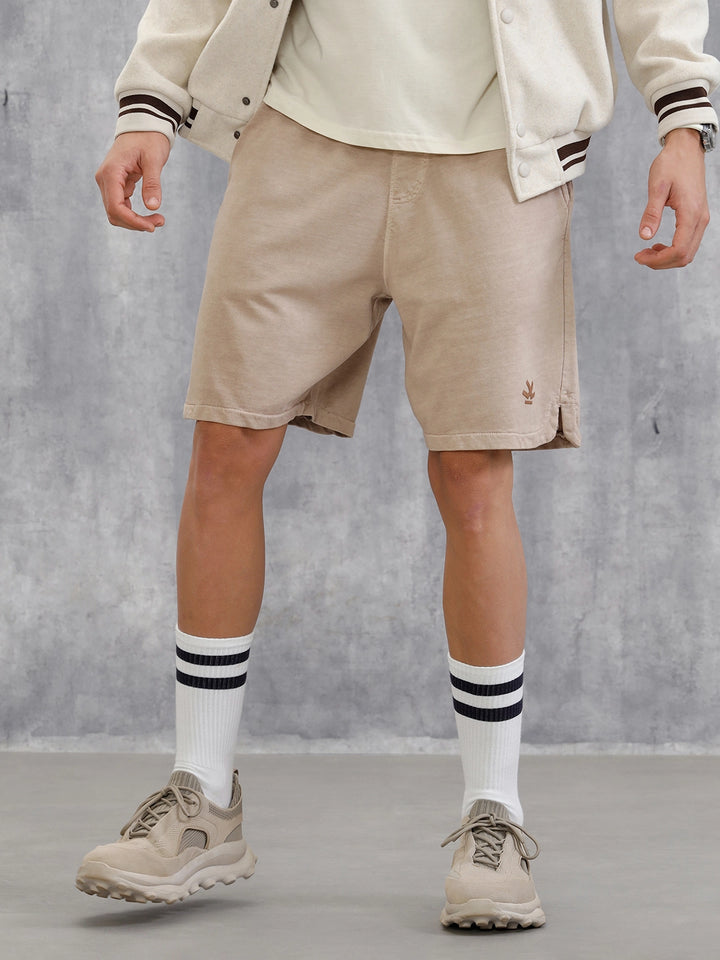 Solid Loose Fit Shorts | Brown