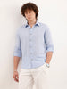 Solid Slim Fit Linen Shirt  | Blue