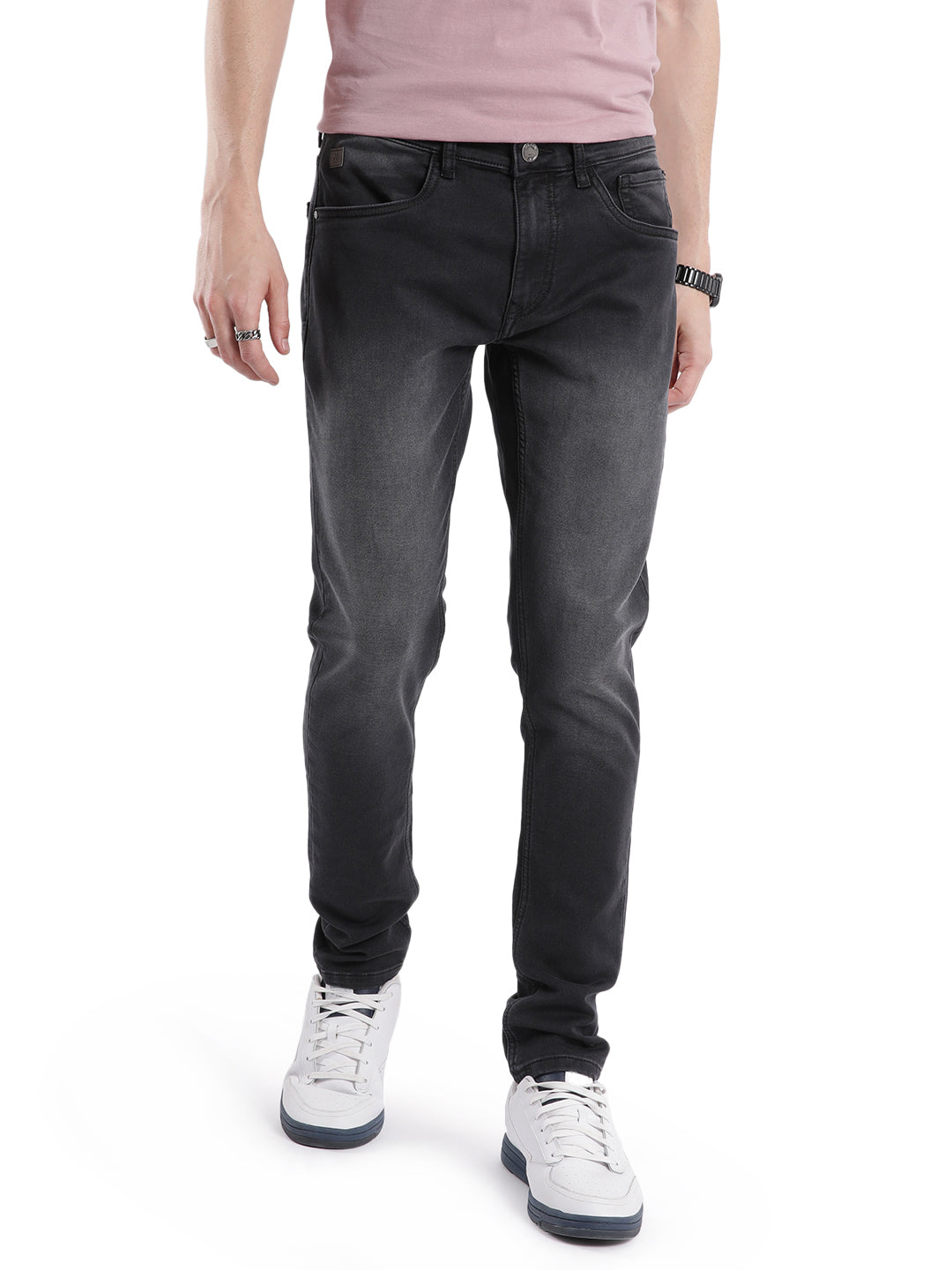 Tapered Charcoal Washed Jeans