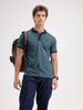 Solid Slim Fit Tipping Collar Polo T-Shirt  | Dark Green