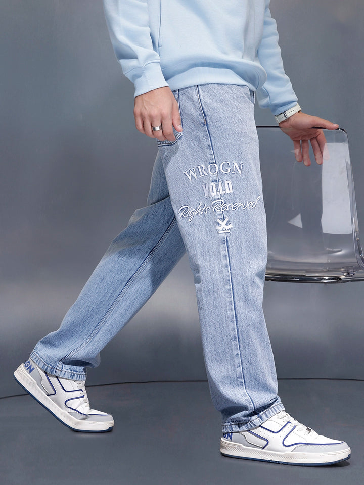 Men Casual Anti Fit Jeans With Tonal Embroidery | Super Stone