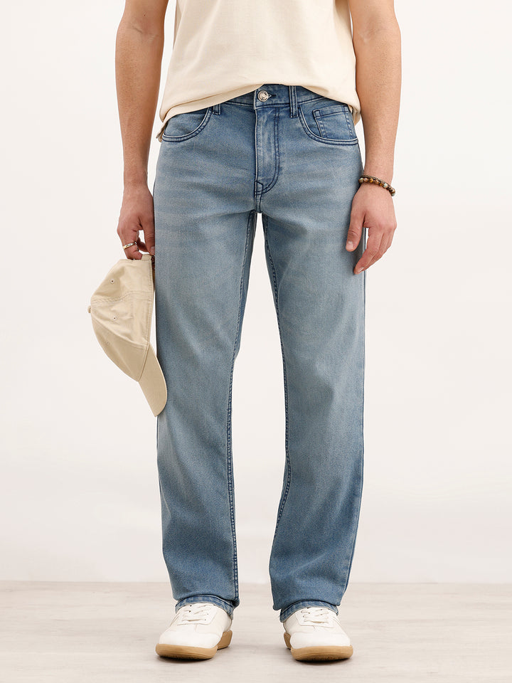 Straight Fit Denim Jeans | Light Blue