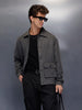Classic Grey Button-Down textured jacket | Grey
