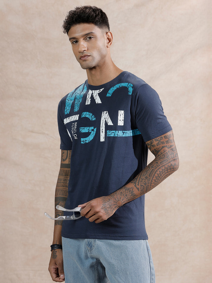 Graphic Slim Fit T-Shirt  | Navy Blue
