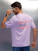 Men's oversized tshirt with graphic print on back  | Purple