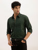 Solid Slim Fit Full Sleeve Shirt | Green