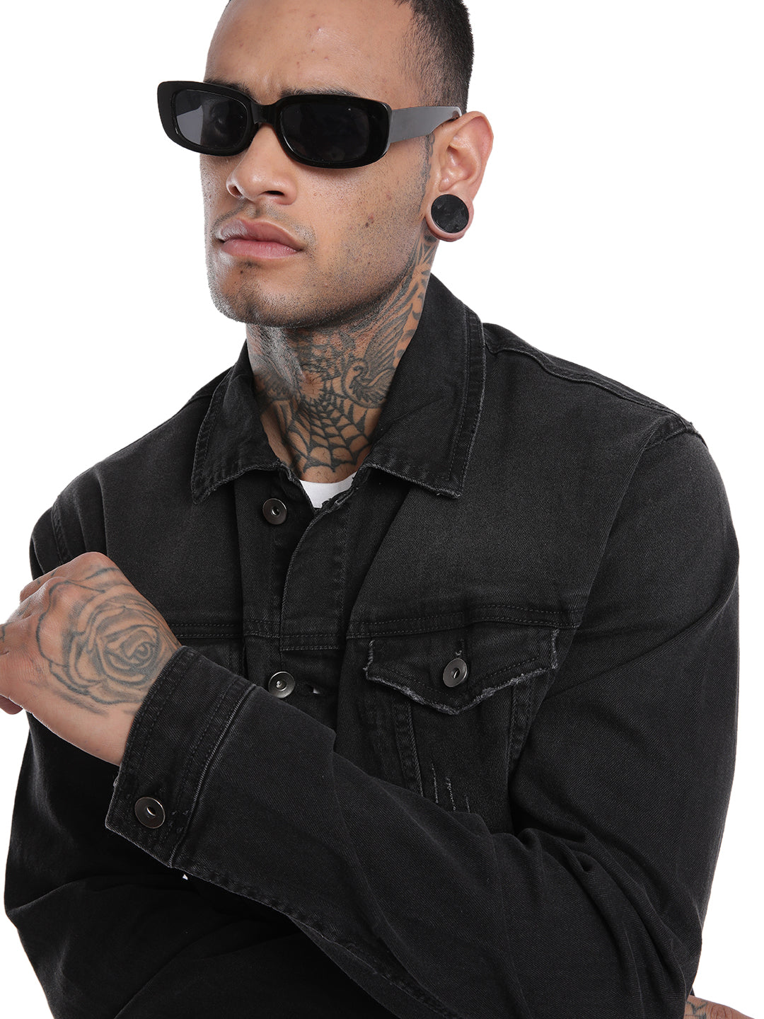 Black Denim Trucker Jacket