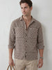 Comfort Fit Double Pocket Checkered Shirt | Brown
