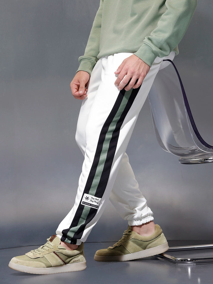 Contrast Triple-Stripe athliesure Joggers | Off White
