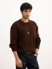 Solid Oversized Knitted Sweater | Brown