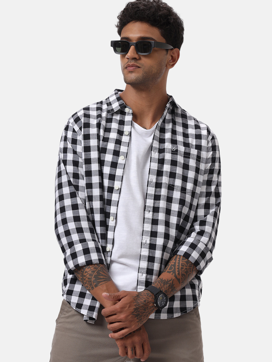 Black & White Urban Checked Shirt