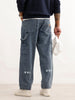 Men's Casual Loose Fit Carpenter Jeans | Med Stone