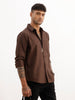 Solid Regular Fit 100% Cotton Shirt | Brown