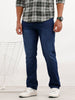 Straight Fit Light Faded Denim Jeans | Dark Blue