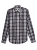 Grey Navy Casual Checked Shirt