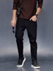 Men’s solid skinny-fit black jeans | Black