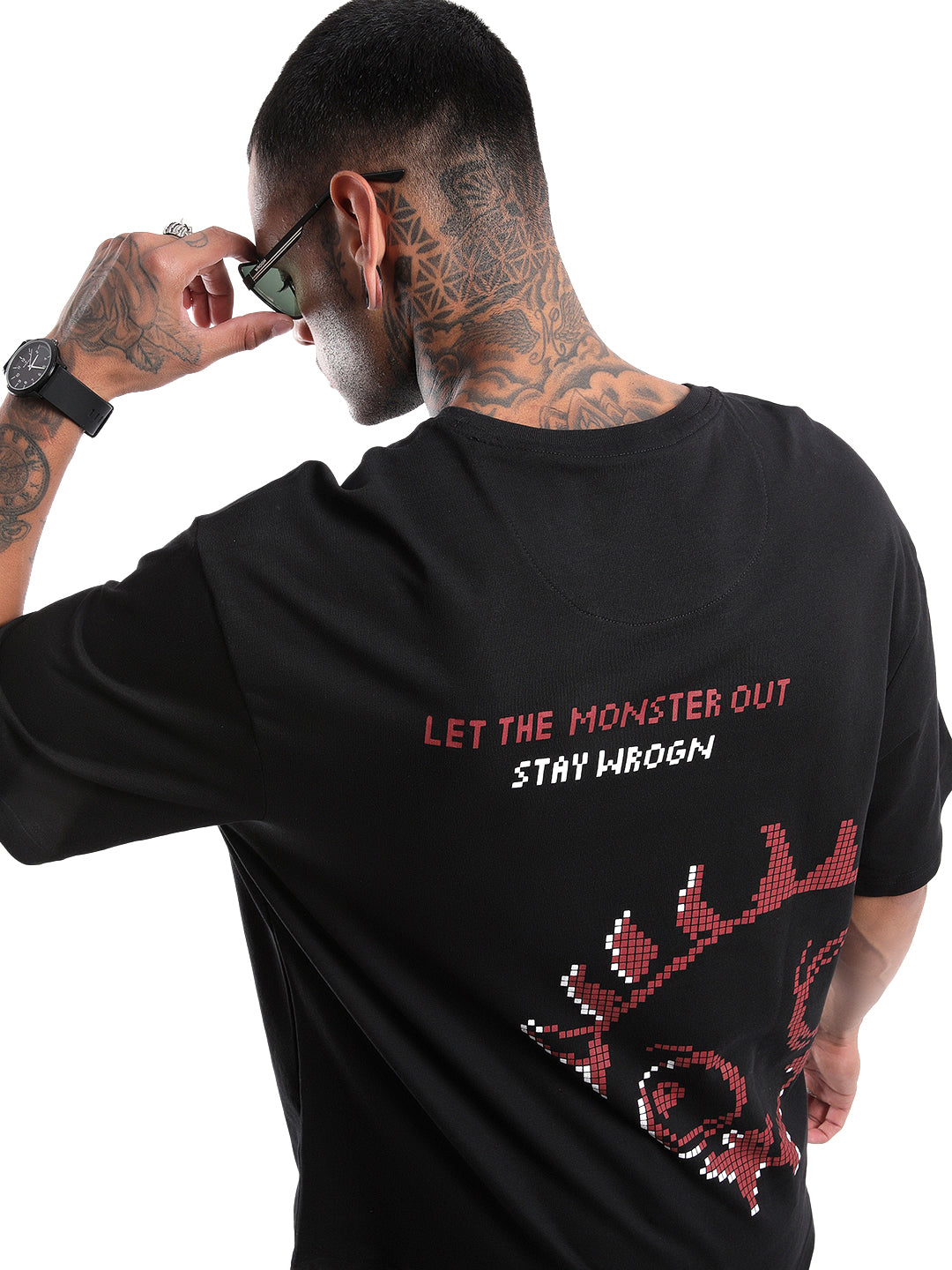 Let The Monster Out Black Oversized T-Shirt