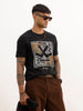 Slim Fit Placement Printed T-Shirt | Black