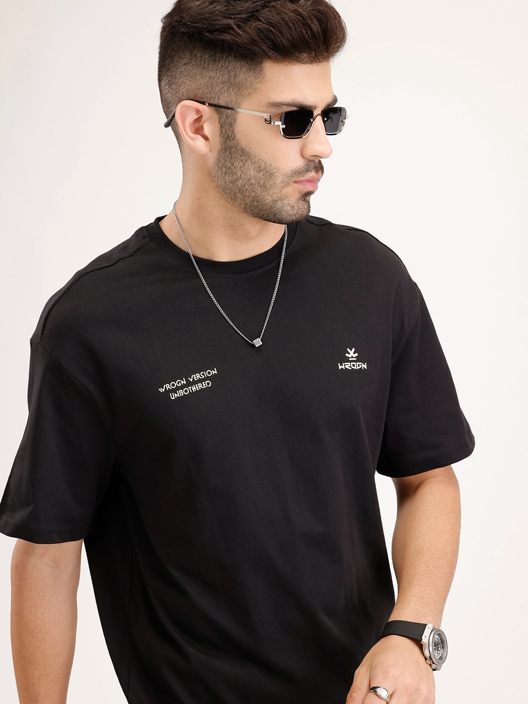 Oversized Fit Half Sleeve T-Shirt | Black