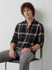 Slim Fit Checkered Shirt | Black