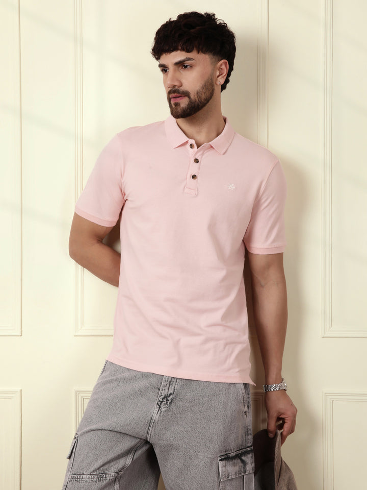Solid Power Stretch Polo | Pink