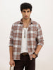 Slim Fit Checkered Full Sleeve Shirt | Olive