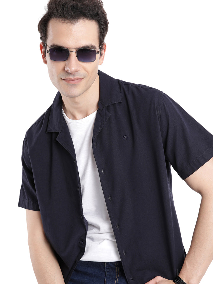 Navy Vision Resort Collar Shirt