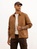 Solid Regular Fit Zipper Jacket | Black
